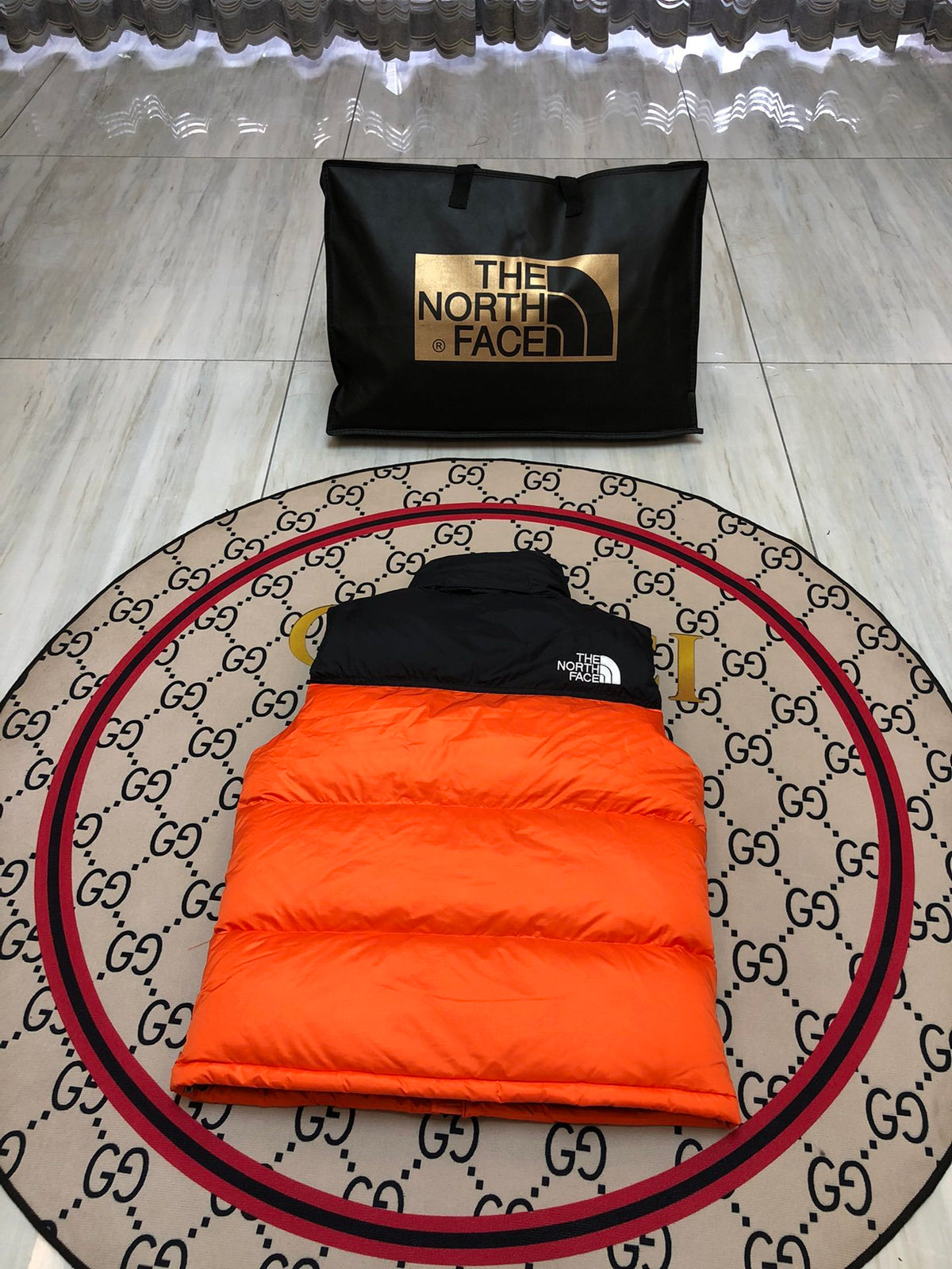 The North Face Orange 700 Fill Puffer Vest