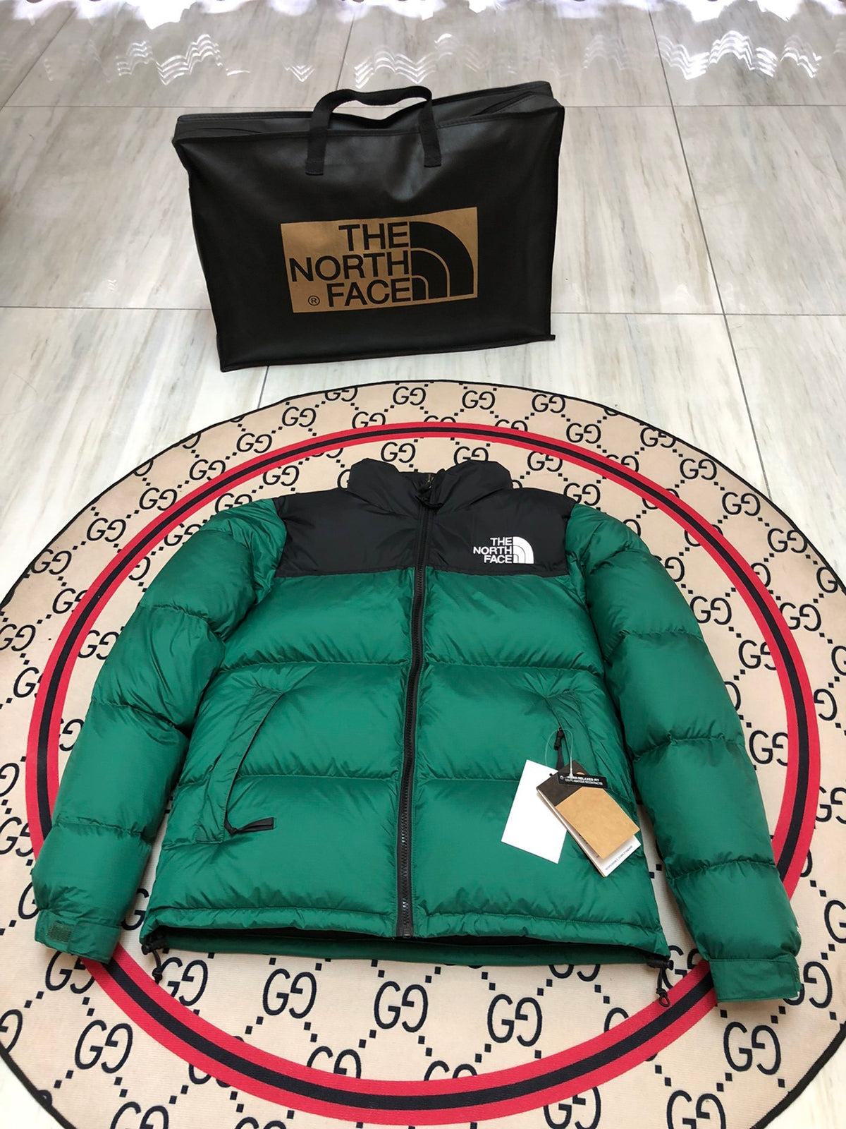The North Face Green Black 1992 Nuptse 700 Fill Power Down Jacket