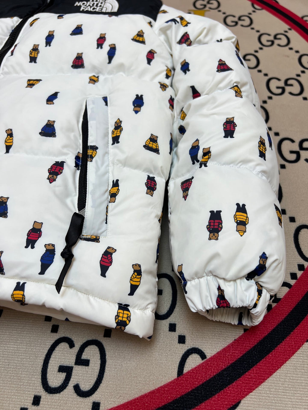 The North Face White Bear Print 1992 Nuptse 700 Fill Power Down Jacket