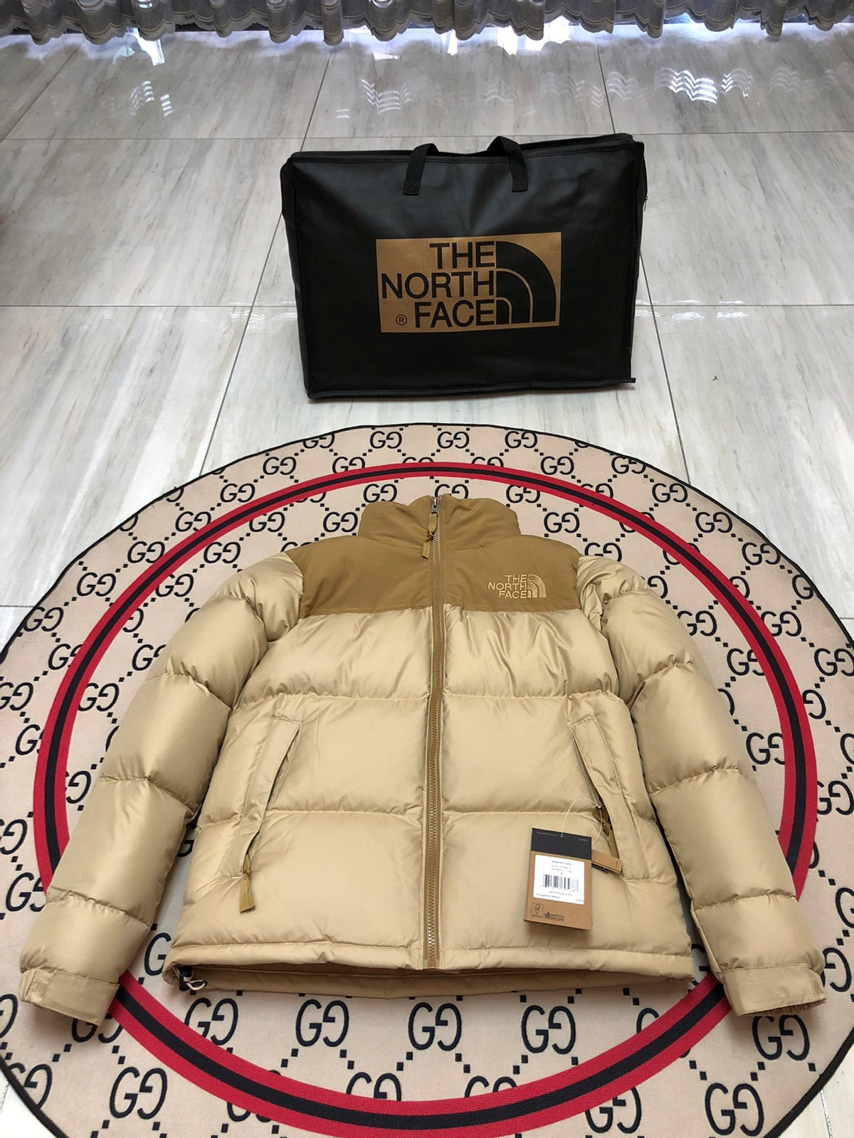 The North Face Cream Tan 1992 Nuptse 700 Fill Power Down Jacket