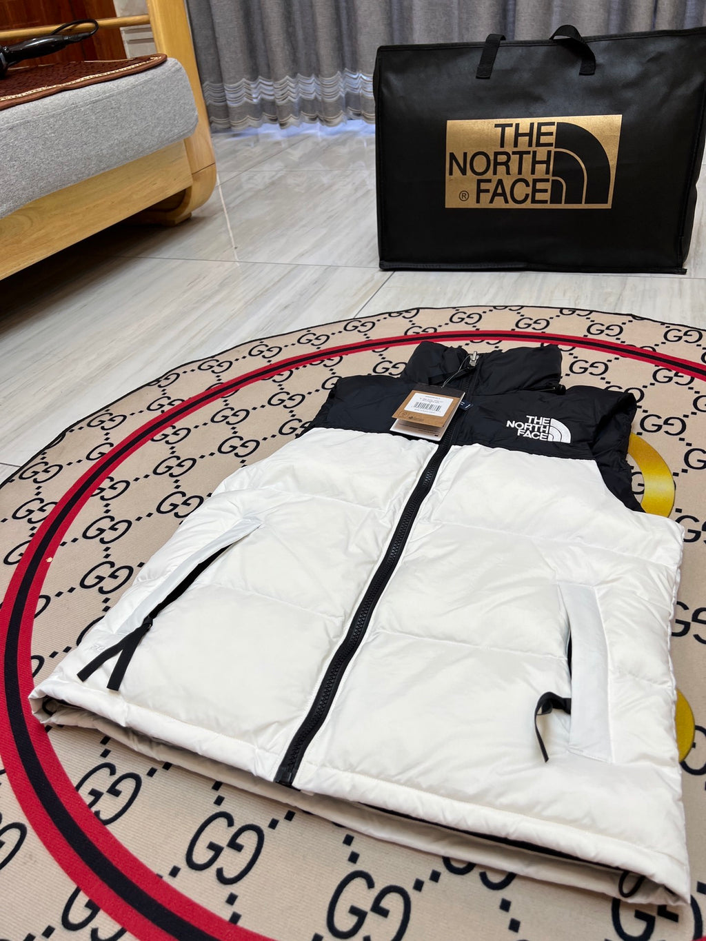 The North Face White 700 Fill Puffer Vest