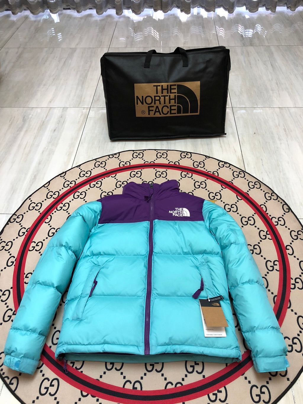 The North Face Cyan Purple 1992 Nuptse 700 Fill Power Down Jacket