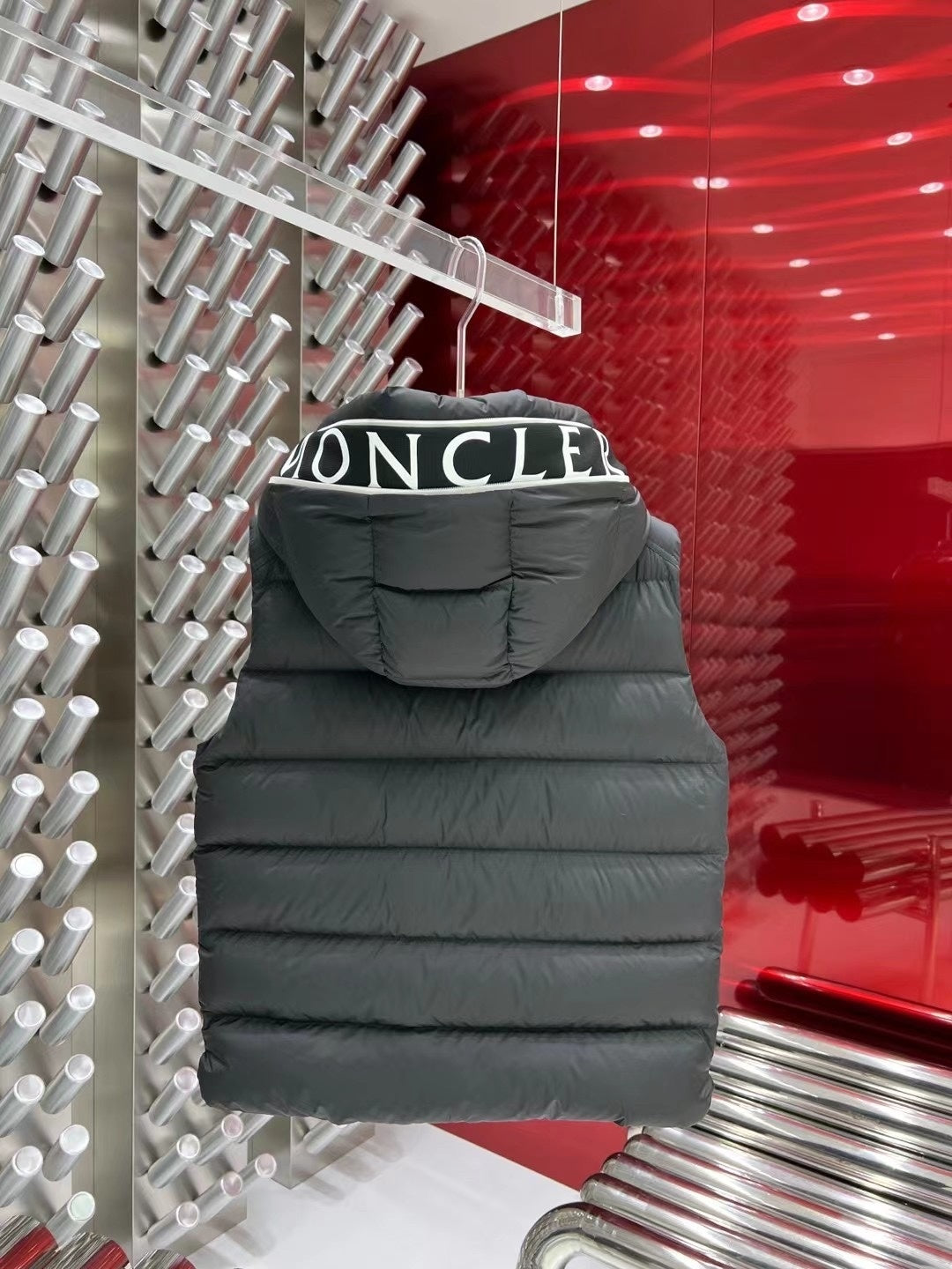 Moncler Charcoal Grey Down Puffer Vest