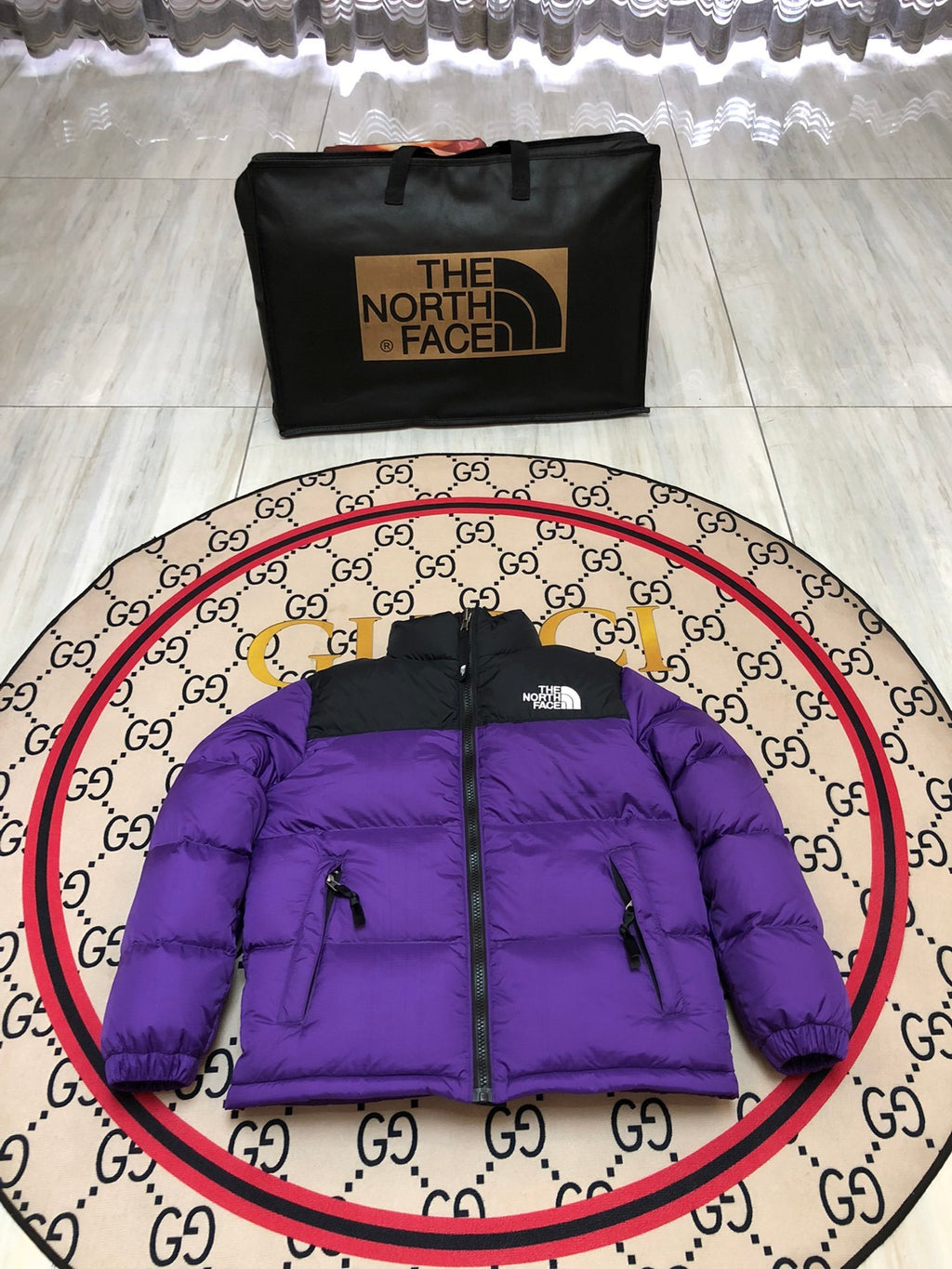 The North Face Purple Black 1992 Nuptse 700 Fill Power Down Jacket