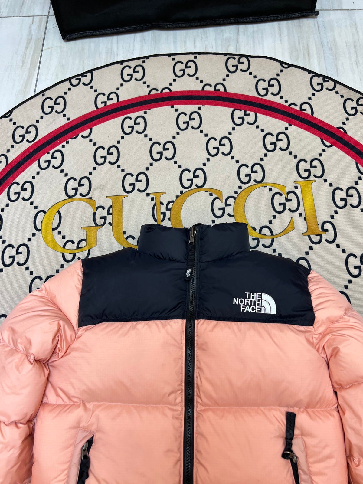 The North Face Coral Pink Black 1992 Nuptse 700 Fill Power Down Jacket