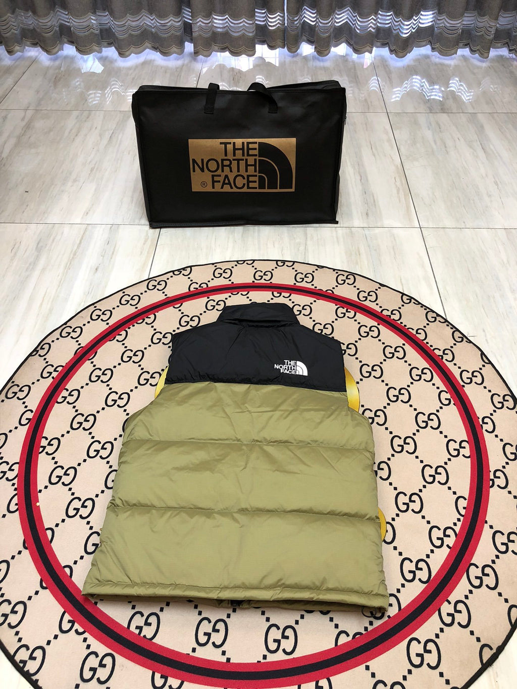 The North Face Olive Green 700 Fill Puffer Vest