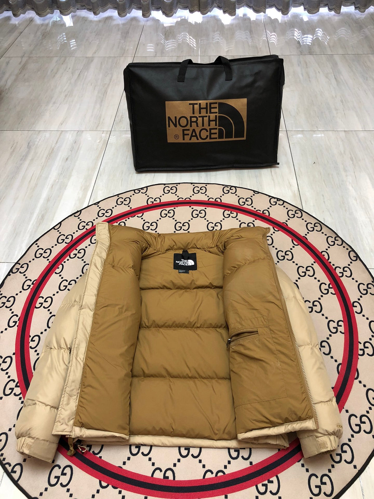 The North Face Cream Tan 1992 Nuptse 700 Fill Power Down Jacket
