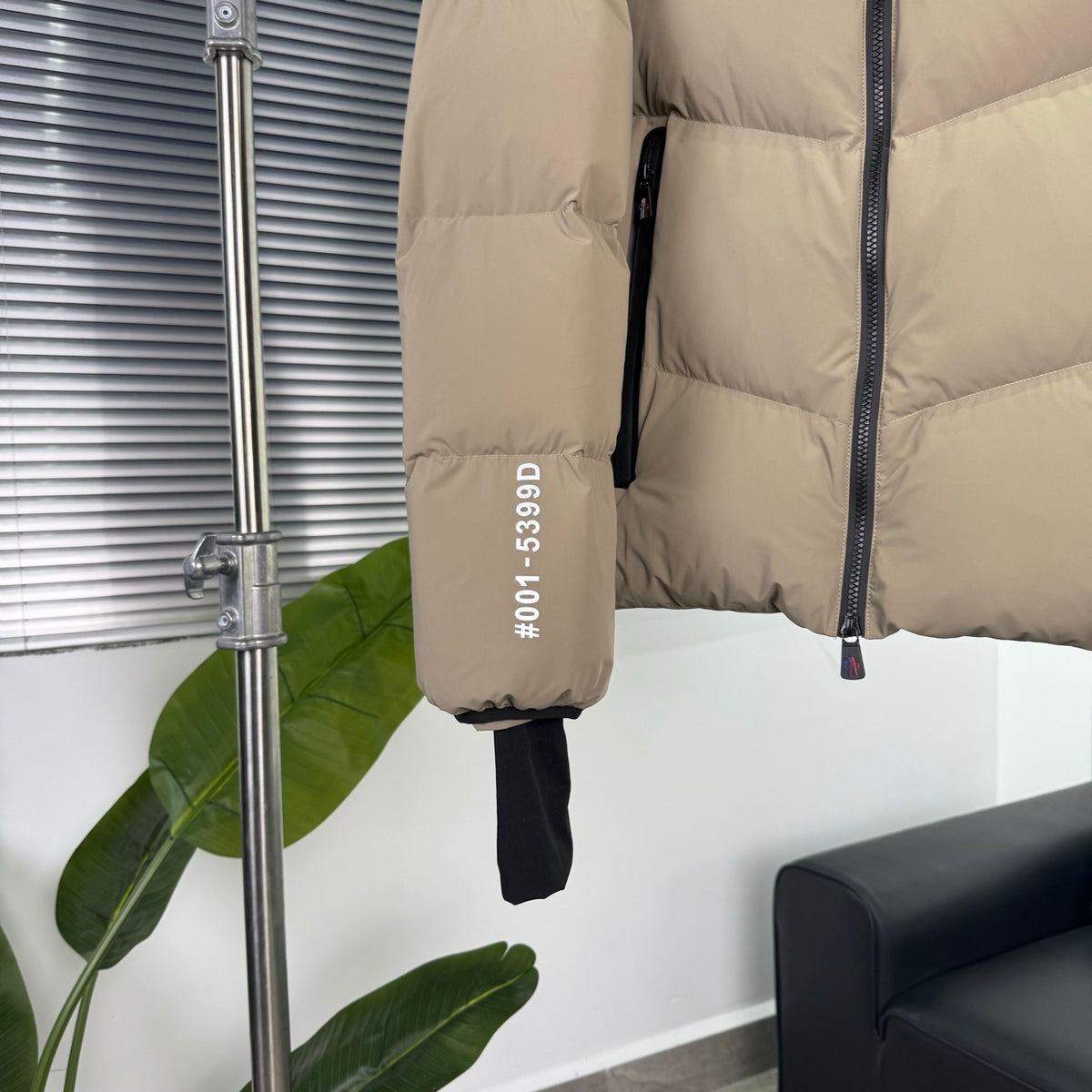Day-Namic Khaki Chevron Hooded Down Vest