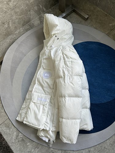 Canada Goose White Hooded Puffer Parka