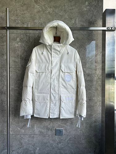 Canada Goose White Hooded Puffer Parka